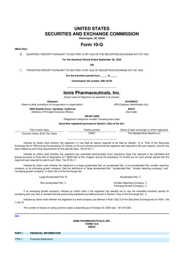 Thumbnail Ionis Pharmaceuticals
 10-Q Quarterly Report FY2025 