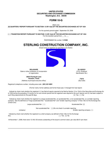 Thumbnail Sterling Infrastructure 10-Q Quarterly Report FY 