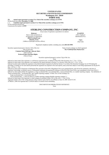 Thumbnail Sterling Infrastructure 10-K Annual Report 