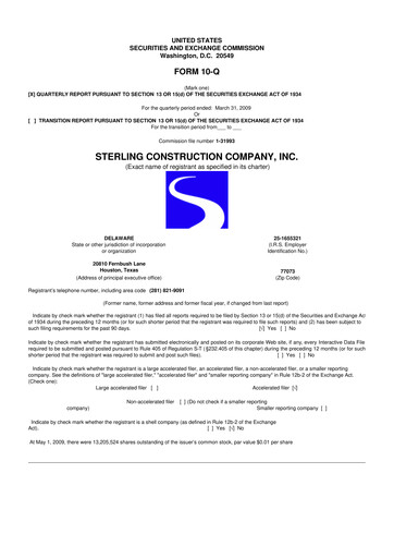 Thumbnail Sterling Infrastructure 10-Q Quarterly Report FY 