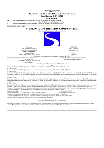 Thumbnail Sterling Infrastructure 10-K Annual Report 