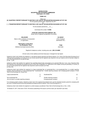 Thumbnail Sterling Infrastructure 10-Q Quarterly Report FY2017 