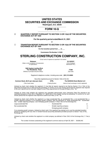 Thumbnail Sterling Infrastructure 10-Q Quarterly Report FY2021 