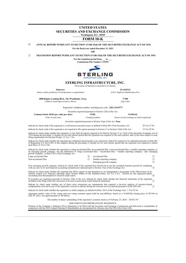 Thumbnail Sterling Infrastructure 10-K Annual Report 2023
