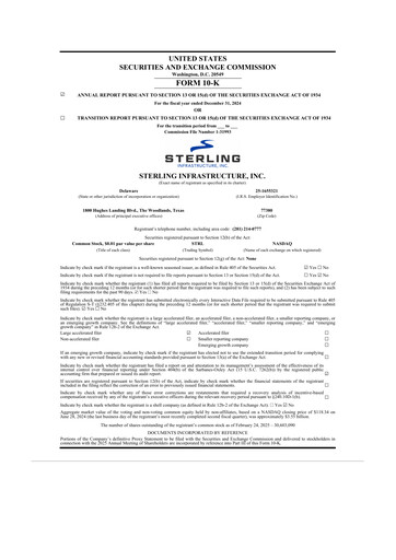 Thumbnail Sterling Infrastructure 10-K Annual Report 2024