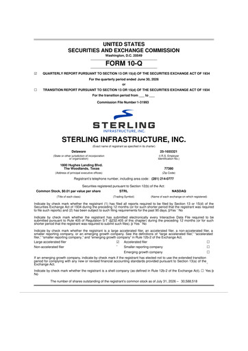Thumbnail Sterling Infrastructure 10-Q Quarterly Report FY2026 