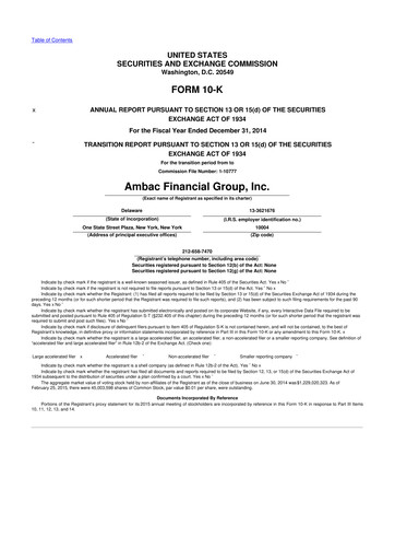 Thumbnail Octave Specialty Group 10-K Annual Report 2014