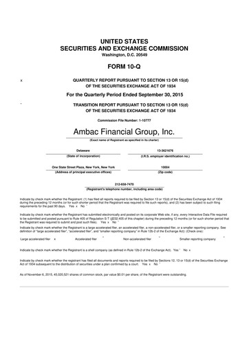Vorschaubild Octave Specialty Group 10-Q Quartalsbericht 2015 