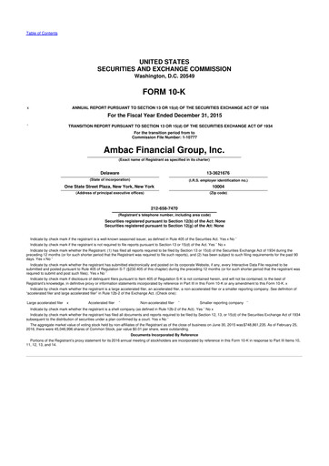 Thumbnail Octave Specialty Group 10-K Annual Report 2015