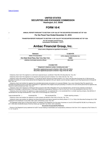 Thumbnail Octave Specialty Group 10-K Annual Report 2016