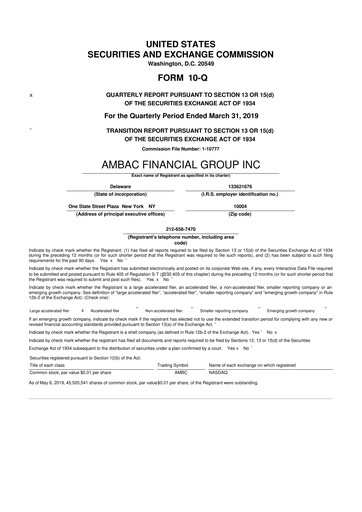 Vorschaubild Octave Specialty Group 10-Q Quartalsbericht 2019 