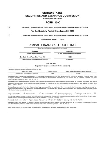 Vorschaubild Octave Specialty Group 10-Q Quartalsbericht 2019 
