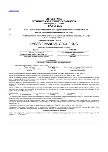 Thumbnail Octave Specialty Group 10-K Annual Report 2020