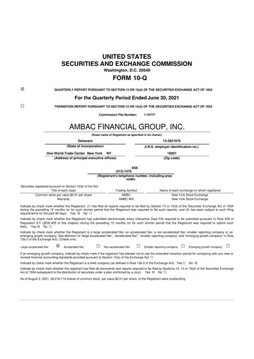 Vorschaubild Octave Specialty Group 10-Q Quartalsbericht 2021 