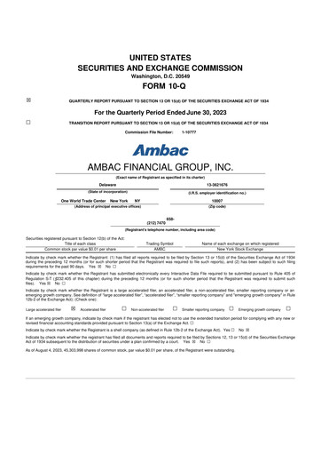 Vorschaubild Octave Specialty Group 10-Q Quartalsbericht 2023 