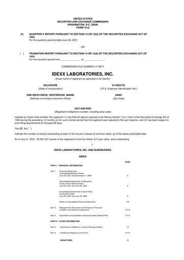 Thumbnail IDEXX Laboratories 10-Q Quarterly Report FY 