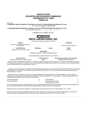 Vorschaubild IDEXX Laboratories 10-Q Quartalsbericht 2026 