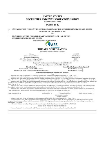 Thumbnail AES 10-K Annual Report 2013