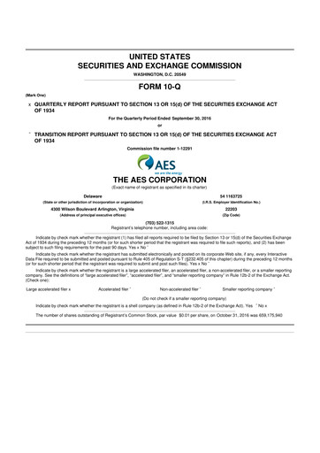 Thumbnail AES 10-Q Quarterly Report FY2016 