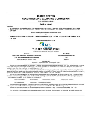 Thumbnail AES 10-Q Quarterly Report FY2017 
