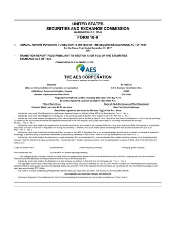 Thumbnail AES 10-K Annual Report 2017