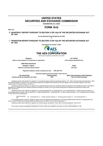 Thumbnail AES 10-Q Quarterly Report FY2020 