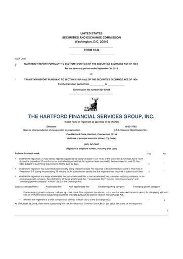 Thumbnail The Hartford 10-Q Quarterly Report FY2018 