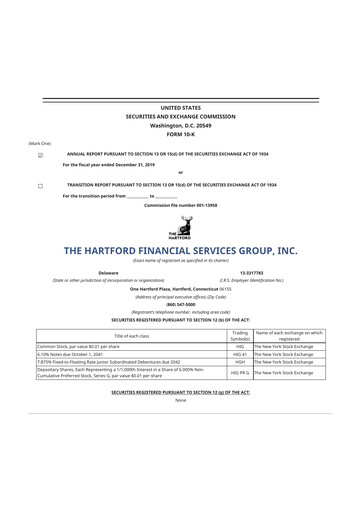 Thumbnail The Hartford 10-K Annual Report 2019