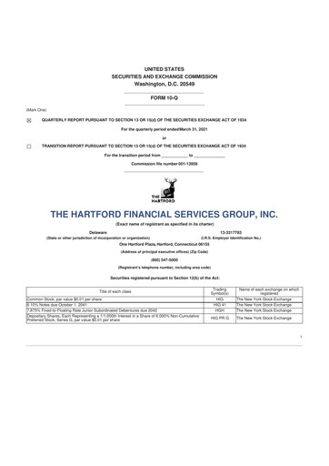 Thumbnail The Hartford 10-Q Quarterly Report FY2021 