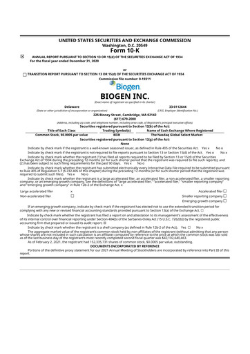 Thumbnail Biogen 10-K Annual Report 2020