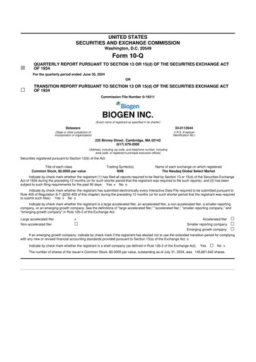 Thumbnail Biogen 10-Q Quarterly Report FY2024 