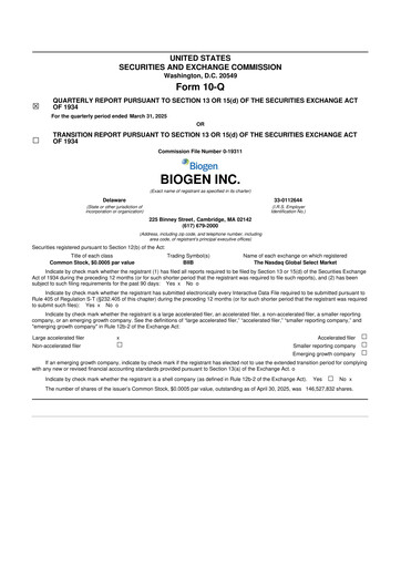 Thumbnail Biogen 10-Q Quarterly Report FY2025 