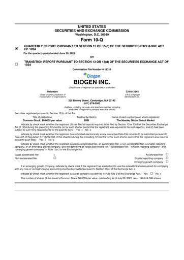 Thumbnail Biogen 10-Q Quarterly Report FY2025 