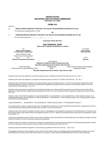 Thumbnail BOK Financial 10-K Annual Report 2025
