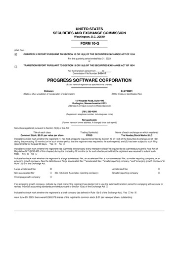 Thumbnail Progress Software
 10-Q Quarterly Report FY2023 