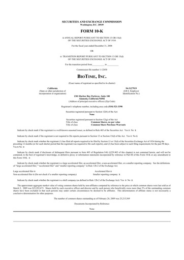 Vorschaubild Lineage Cell Therapeutics
 10-K Jahresbericht 