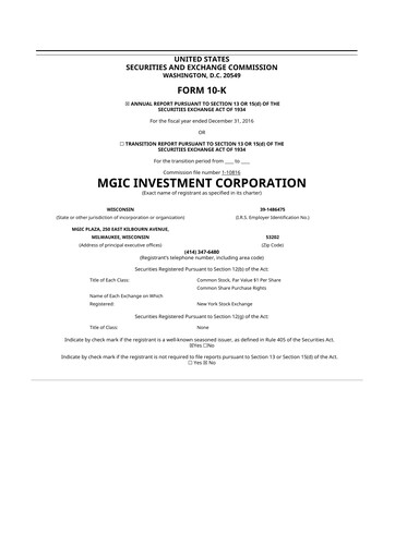 Thumbnail MGIC Investment
 10-K Annual Report 2016