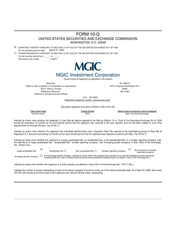 Thumbnail MGIC Investment
 10-Q Quarterly Report FY2025 
