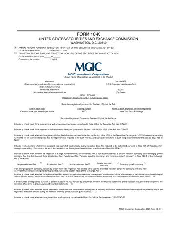 Thumbnail MGIC Investment
 10-K Annual Report 2025
