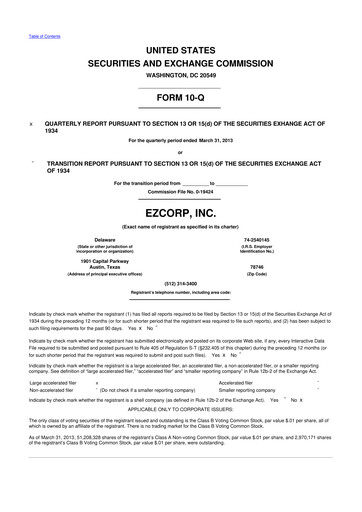 Thumbnail EZCorp 10-Q Quarterly Report FY2013 