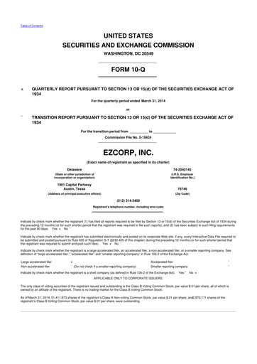 Thumbnail EZCorp 10-Q Quarterly Report FY2014 