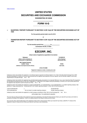Thumbnail EZCorp 10-Q Quarterly Report FY2014 