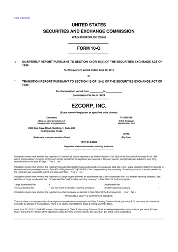 Thumbnail EZCorp 10-Q Quarterly Report FY2015 