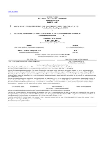 Thumbnail EZCorp 10-K Annual Report 2015