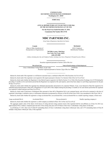 Thumbnail Stagwell 10-K Annual Report 2016