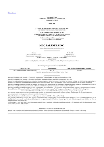 Thumbnail Stagwell 10-K Annual Report 2019