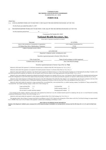 Thumbnail National Health Investors 10-K Annual Report 2017