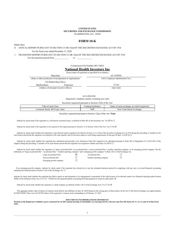 Thumbnail National Health Investors 10-K Annual Report 2020