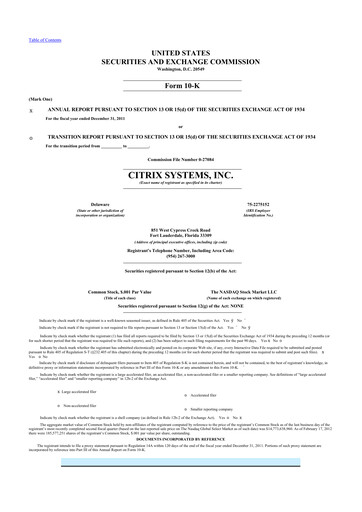 Thumbnail Citrix Systems 10-K Annual Report 2011