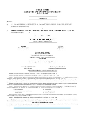 Thumbnail Citrix Systems 10-K Annual Report 2017